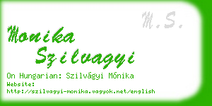 monika szilvagyi business card